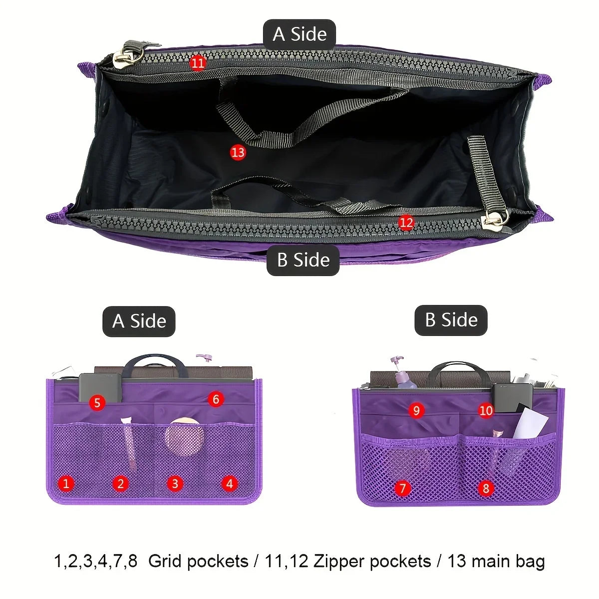 Trousse de Toilette Multifonction Femme – Double Zip