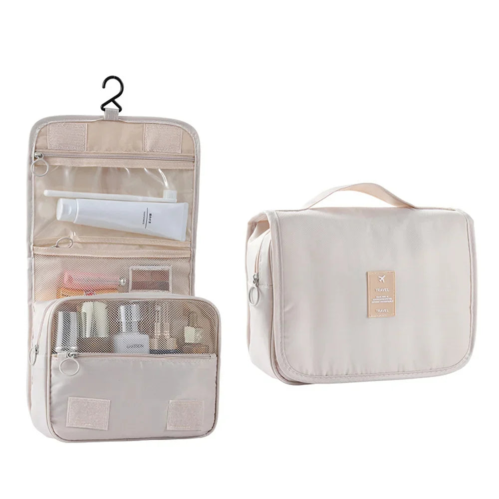 Trousse de toilette de voyage étanche avec crochet pour maquillage