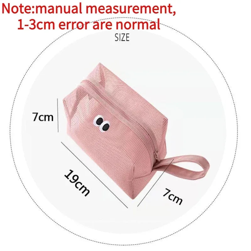 Trousse de Toilette en Filet Coloré – Grande Capacité