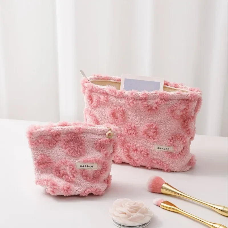 Trousse de toilette rose portable – Maquillage et Soins, Porte-Rouges à Lèvres