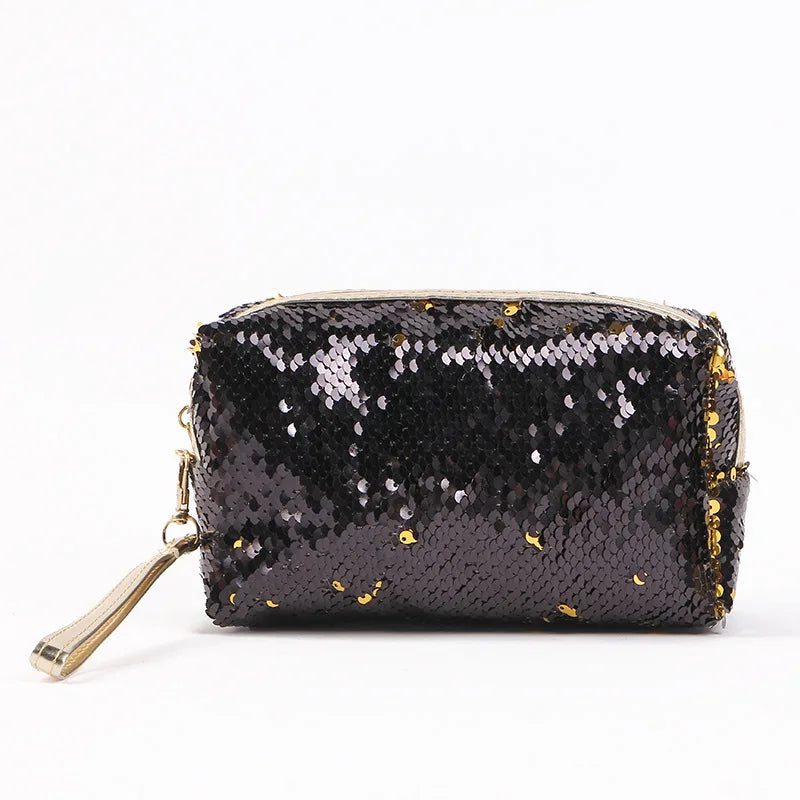 Trousse de Toilette Sequins Femme – Pochette Maquillage Personnalisée, Organisateur de Voyage