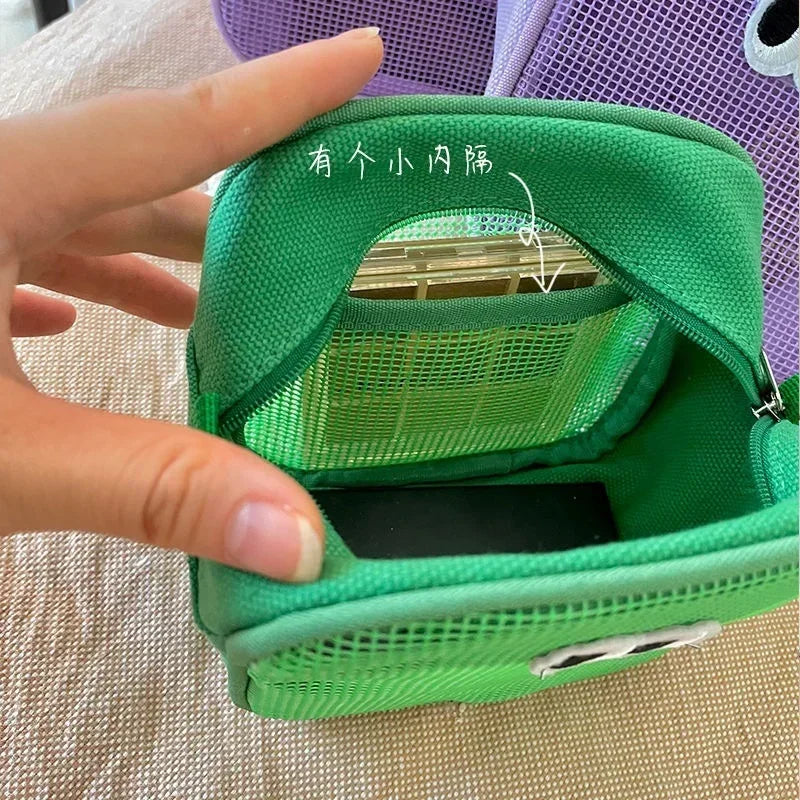 Trousse de Toilette Transparente en Maille – Maquillage Kawaii Couleurs Bonbon
