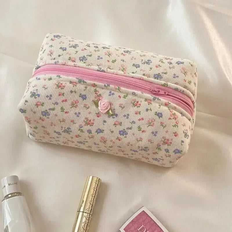 Trousse de Toilette Maquillage Portable – Élégante Florale