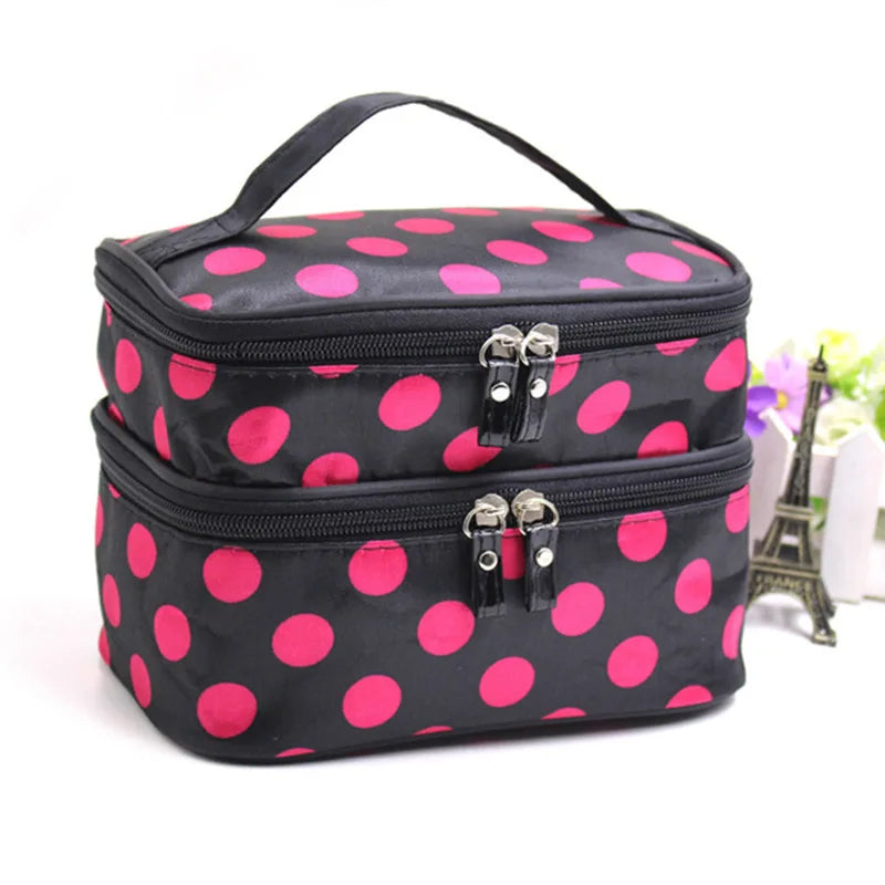 Trousse de Toilette Grande Capacité Étanche – Sac Cosmétique à Double Zip, Voyage Femmes