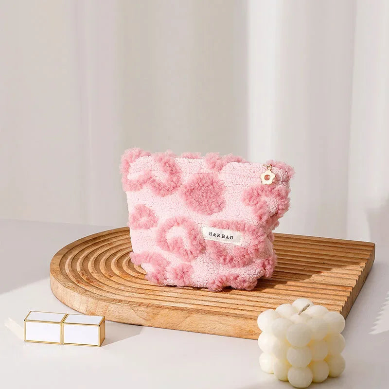 Trousse de toilette rose portable – Maquillage et Soins