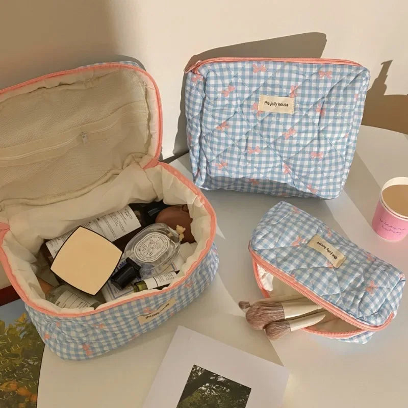 Trousse de Toilette Zip Femme – Ourson Dessin Animé, Grande Capacité, Matelassée