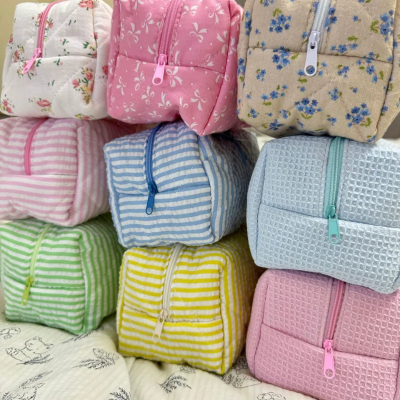 Trousse de Toilette Rayée – Grande Capacité – Sac Maquillage Portable