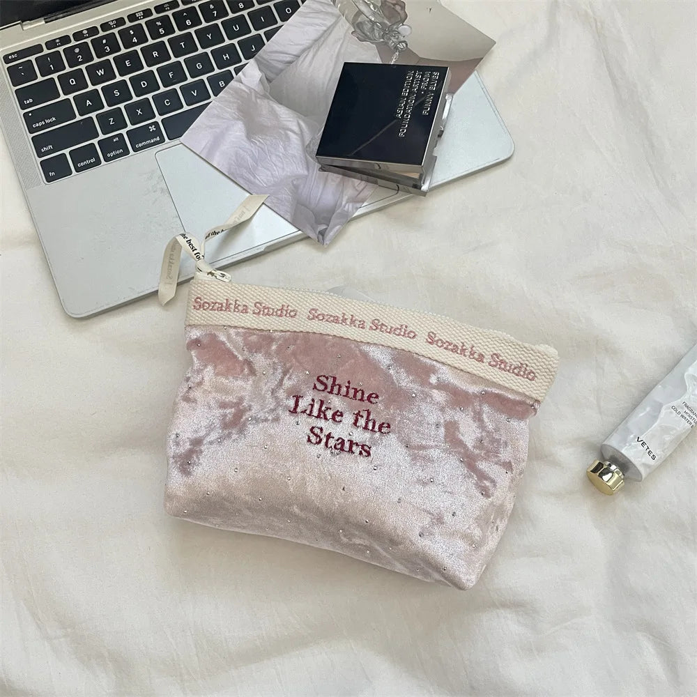 Trousse de Toilette Velours Fin – Grand Organisateur Cosmétique, Voyage pour Femme