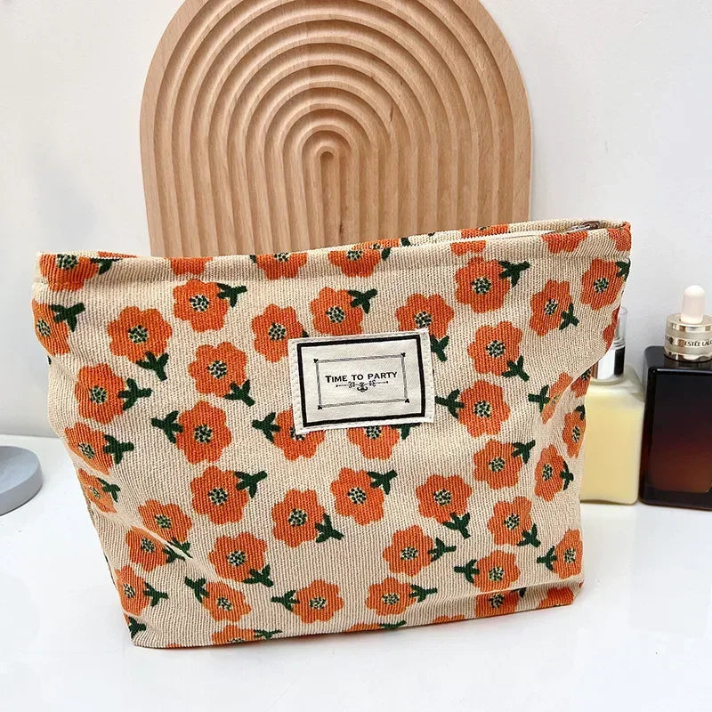 Trousse de Toilette Florale Portable – Grande Capacité