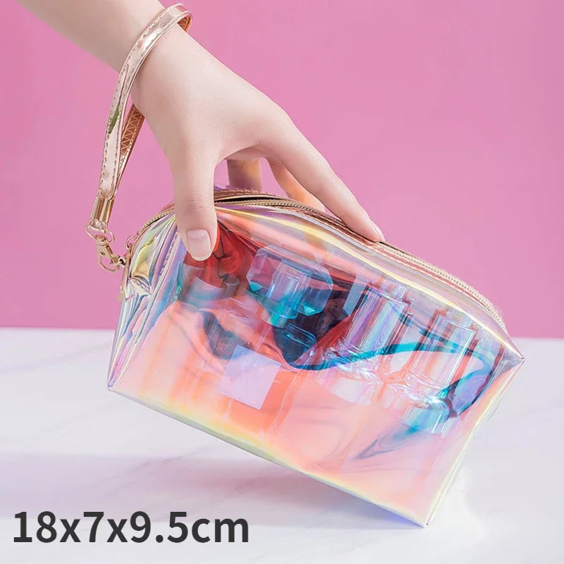 Trousse de Toilette Transparente pour Femme - Grande Capacité Étanche