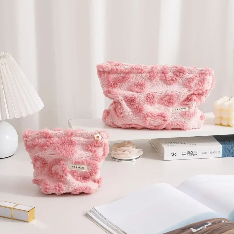 Trousse de toilette rose portable – Maquillage et Soins