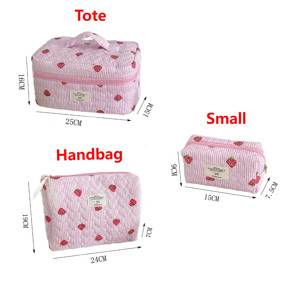 Trousse Toilette Rose Fraise - Organisateur Voyage Maquillage