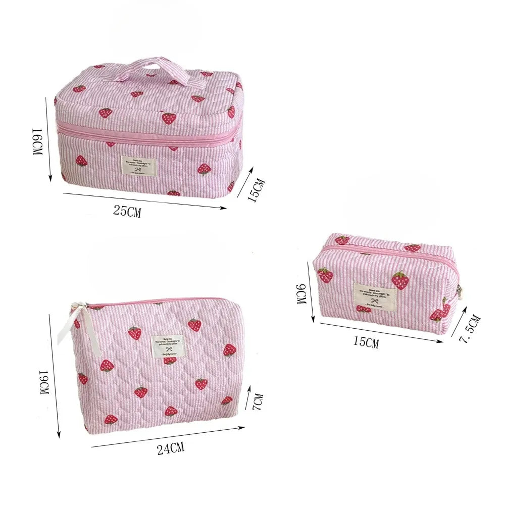 Trousse Toilette Rose Fraise - Organisateur Voyage Maquillage
