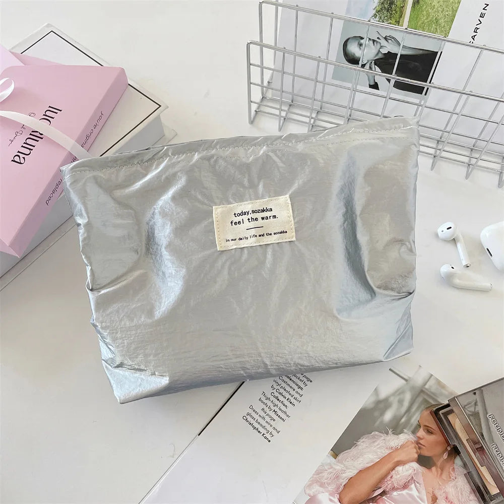 Trousse de Toilette Sequins Argentés – Pochette Portable