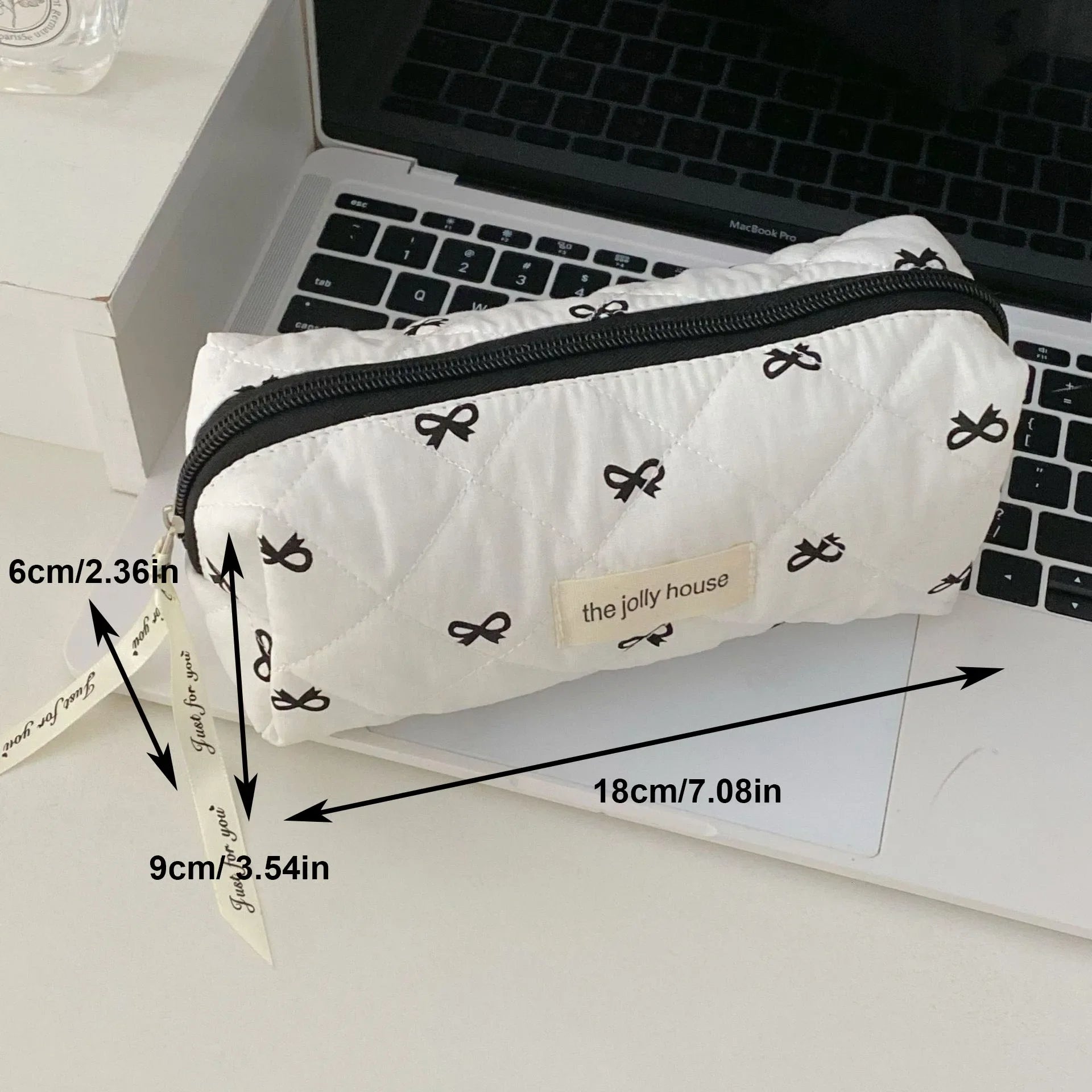 Trousse de Toilette Imprimé Nœud – Maquillage Zip