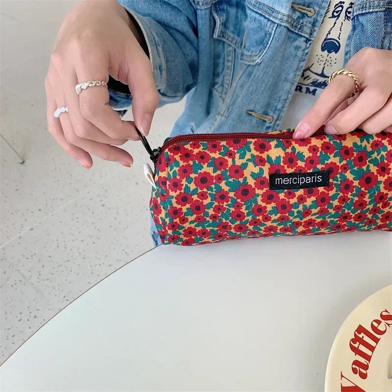 Trousse de Toilette Zip Voyage – Organisateur, Velours côtelé, Petite Pochette Maquillage