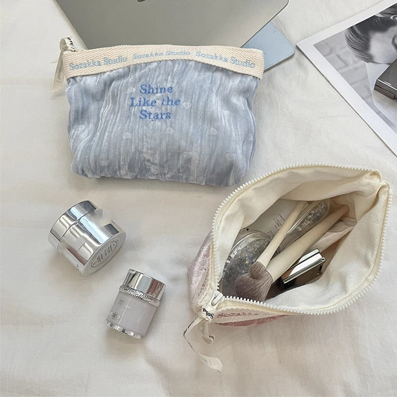 Trousse de Toilette Velours Fin – Grand Organisateur Cosmétique, Voyage pour Femme