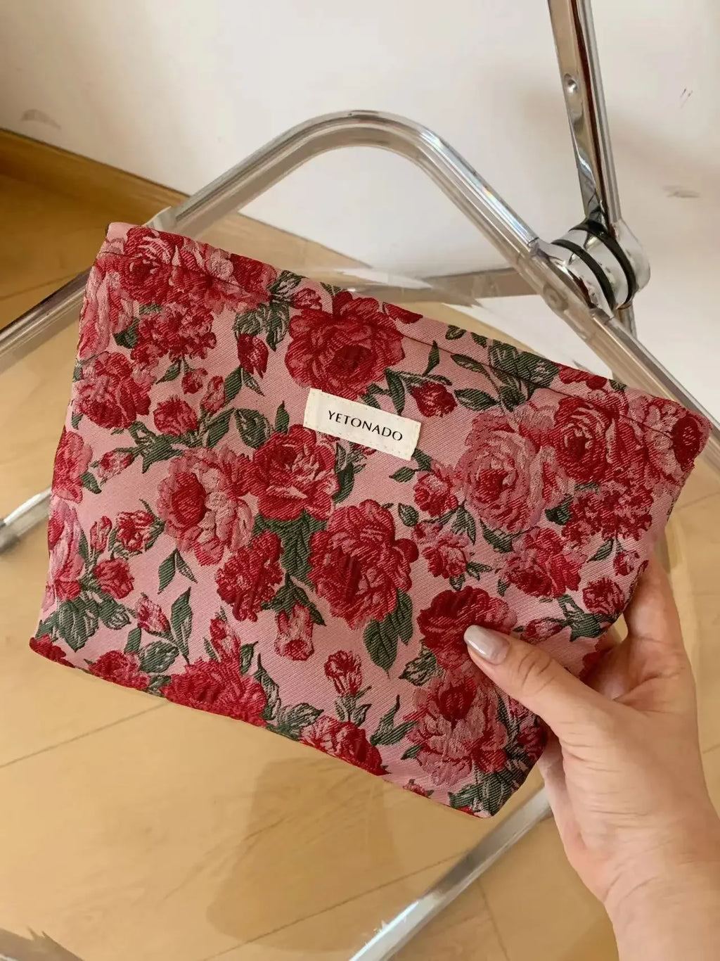 Trousse de Toilette Floral Rétro – Grande Capacité