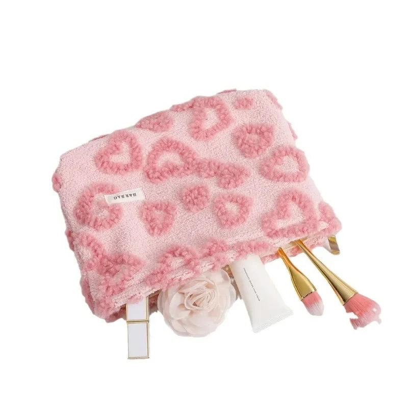 Trousse de toilette rose portable – Maquillage et Soins