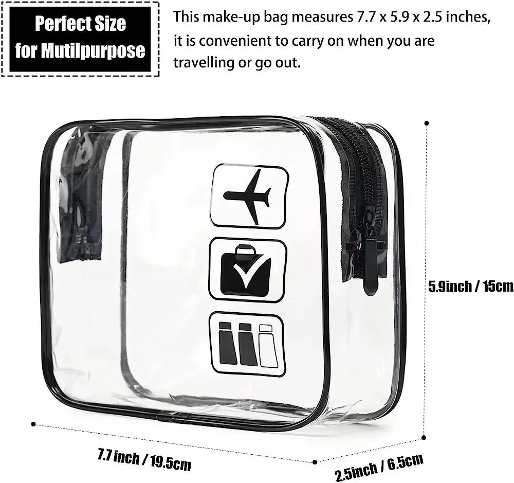 Trousse de Toilette Transparente en PVC – Pochette de Voyage