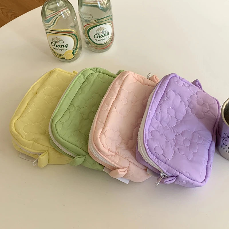 Trousse de Toilette Fleurs en Coton – Grande Capacité