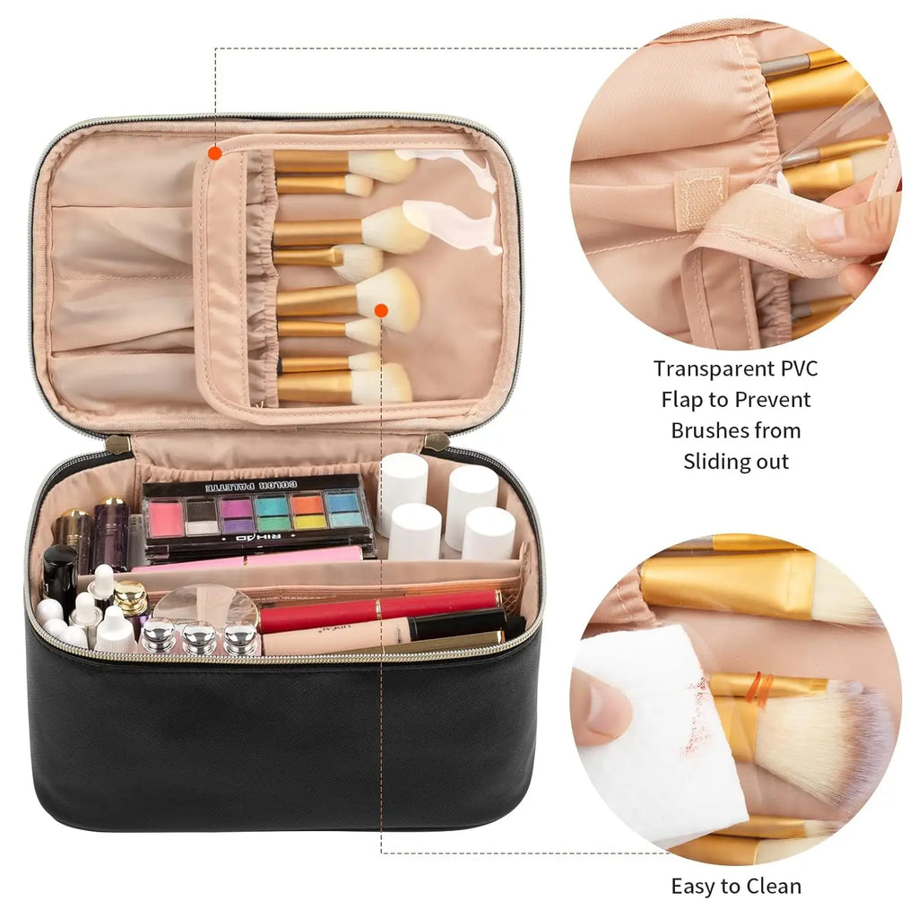Trousse de Toilette Portable – Maquillage Grande Capacité Noir