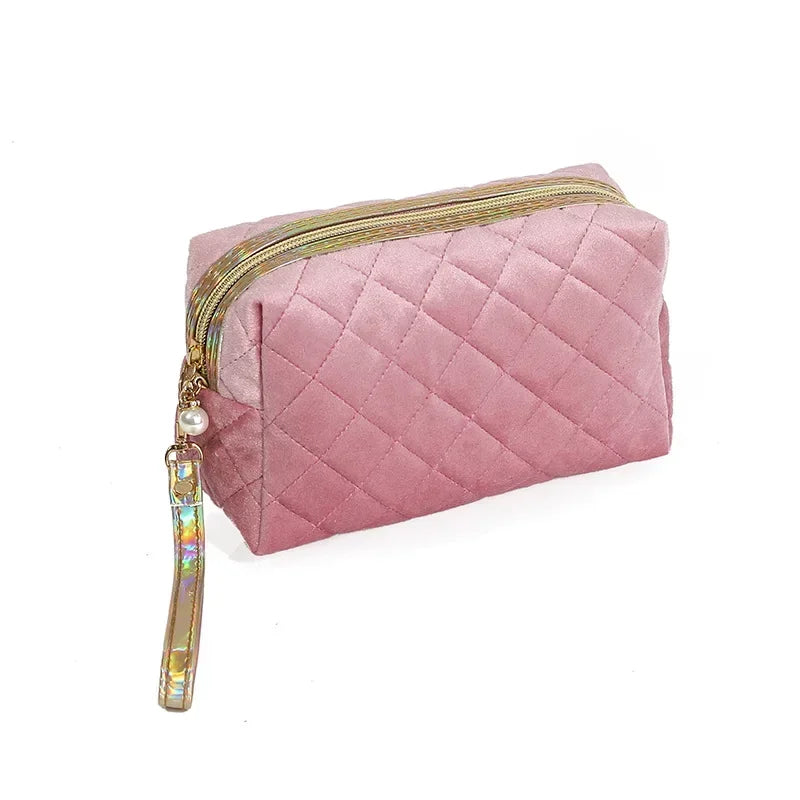 Trousse de Toilette Velours Femme – Pochette Maquillage Voyage