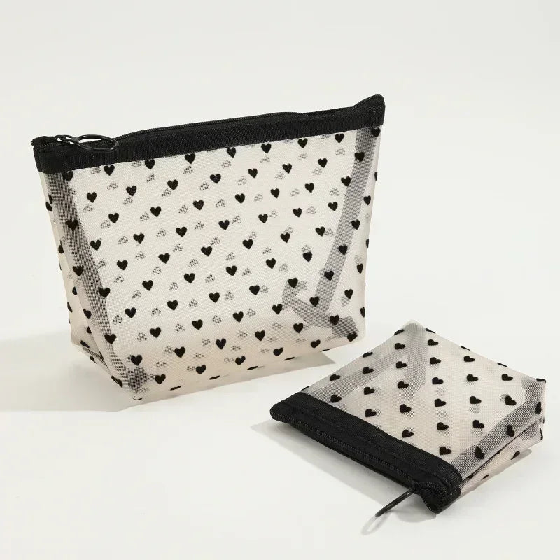 Trousse de Toilette Nylon Maille Cœur – Maquillage
