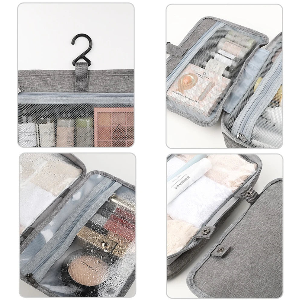 Trousse de Toilette Étanche - Grande Capacité avec Crochet – Voyage Maquillage