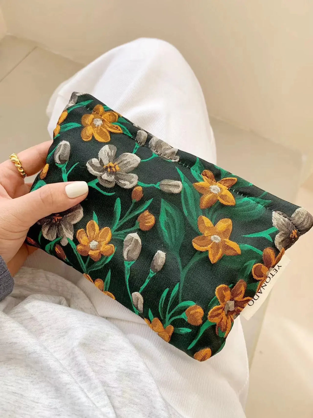 Trousse de Toilette Floral Rétro – Grande Capacité
