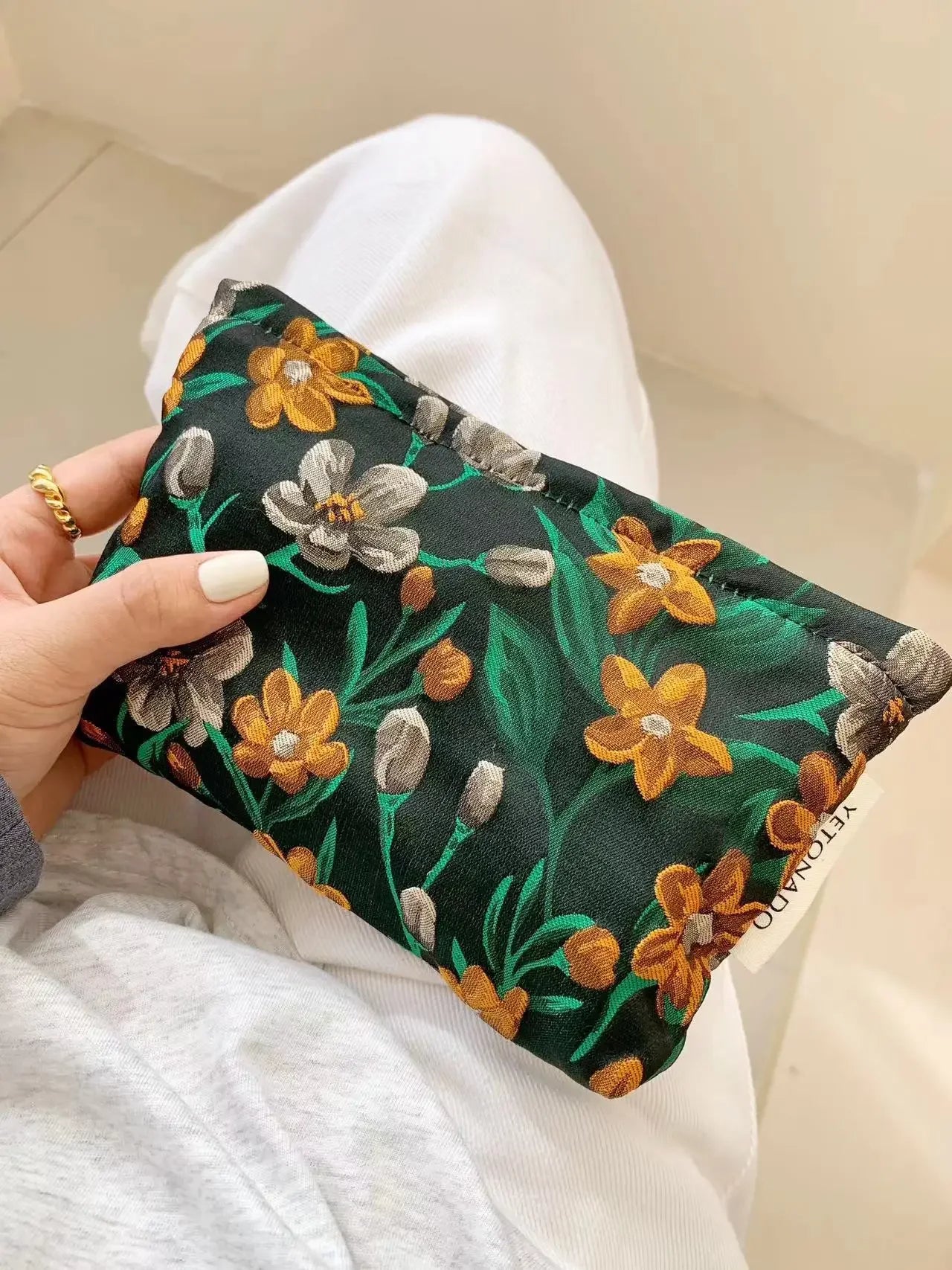 Trousse de Toilette Floral Rétro – Grande Capacité