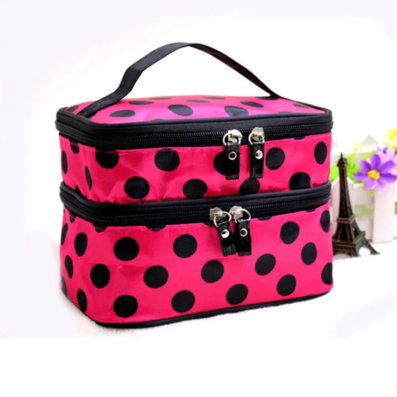 Trousse de Toilette Étanche Grande Capacité – Sac Cosmétique Double Zip