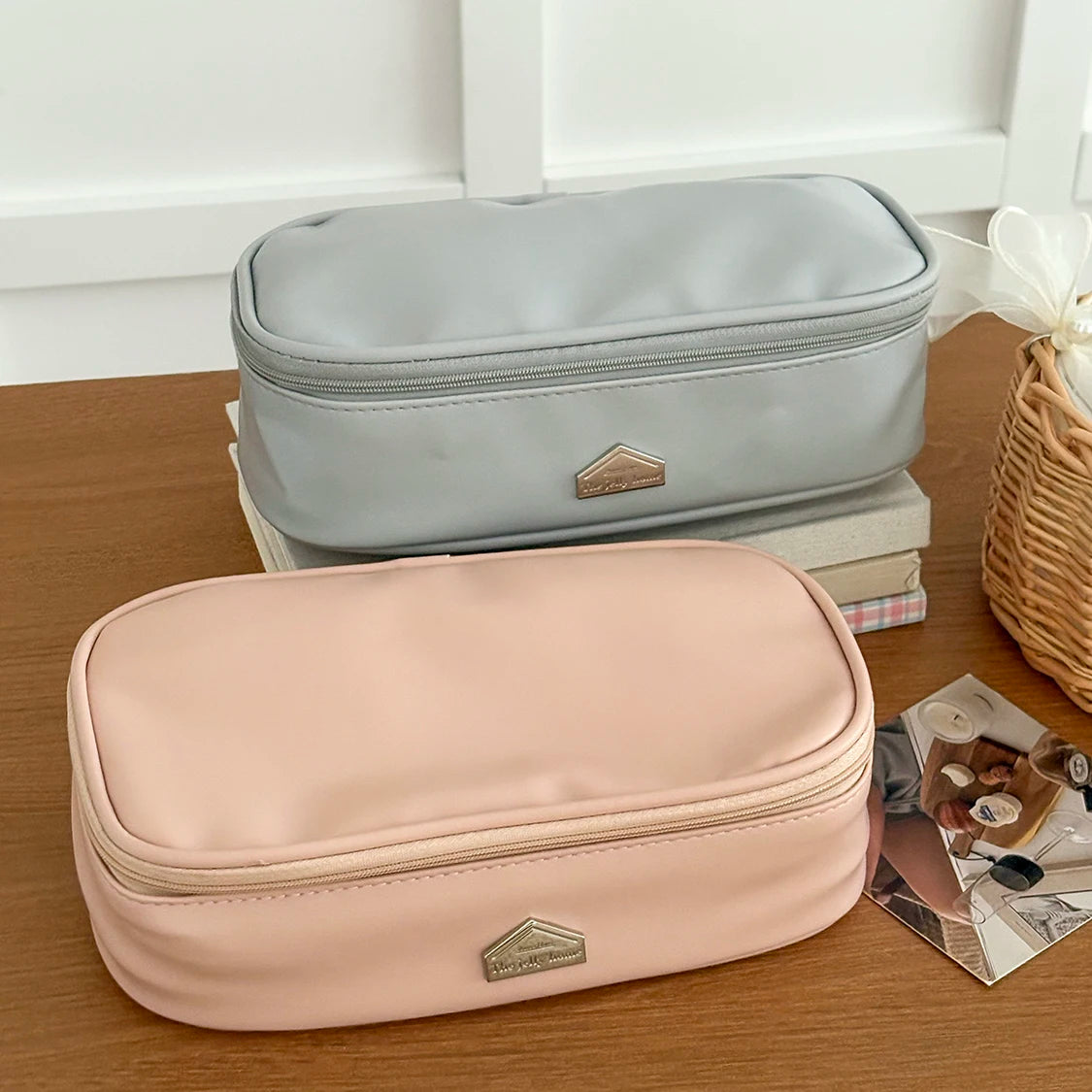 Trousse de Toilette Luxe PU Cuir Femmes – Grande Capacité Voyage