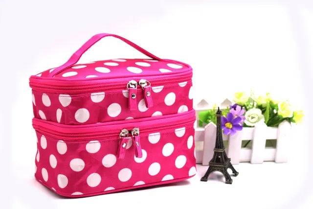 Trousse de Toilette Étanche Grande Capacité – Sac Cosmétique Double Zip