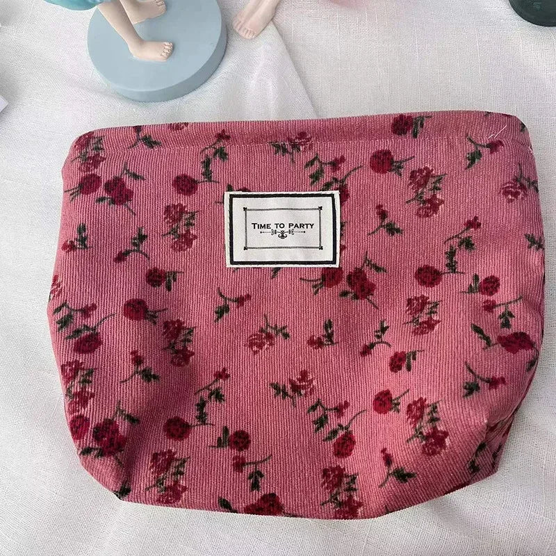 Trousse de Toilette Florale Portable – Grande Capacité