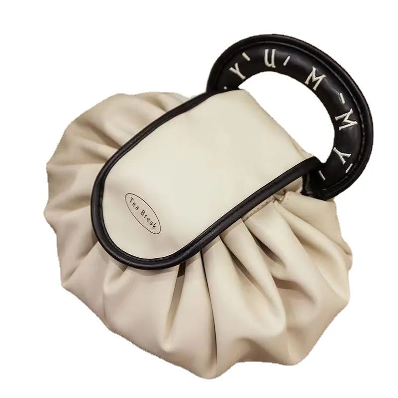 Trousse de Toilette PU Femme – Grande Capacité, Pochette à Cordon