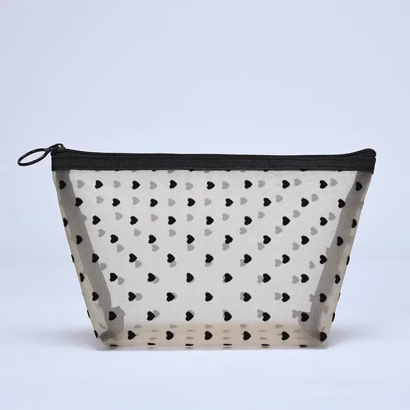 Trousse de Toilette Nylon Maille Cœur – Maquillage