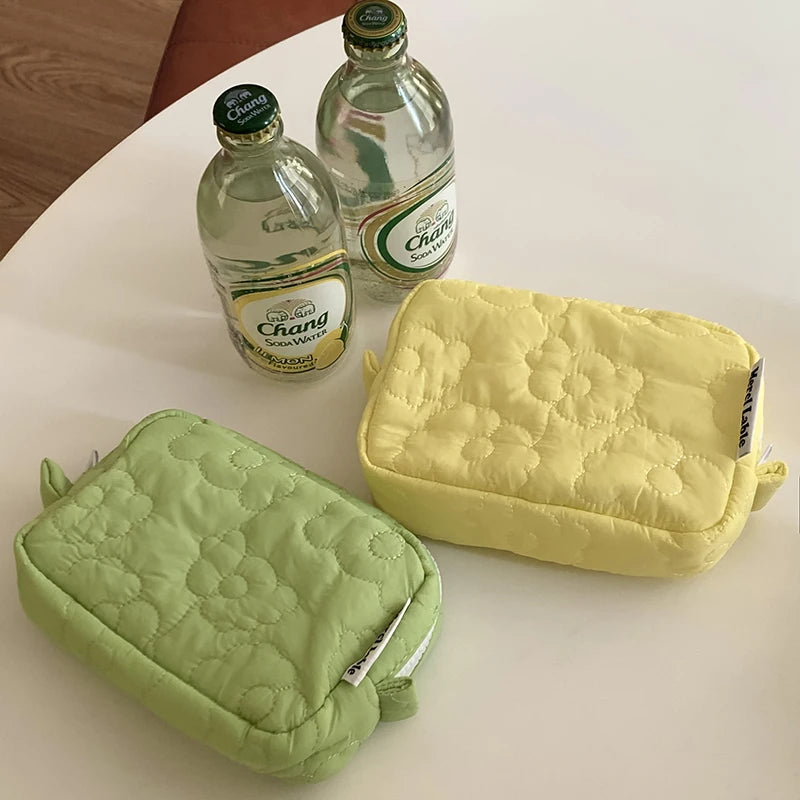 Trousse de Toilette Fleurs en Coton – Grande Capacité