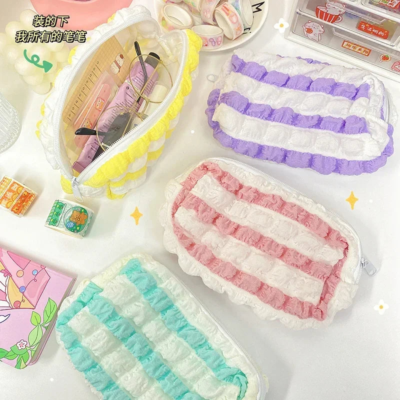 Trousse de Toilette Candy Color – Design Plaid, Grande Capacité, Organisateur Maquillage, Pinceaux et Crayons à Sourcils