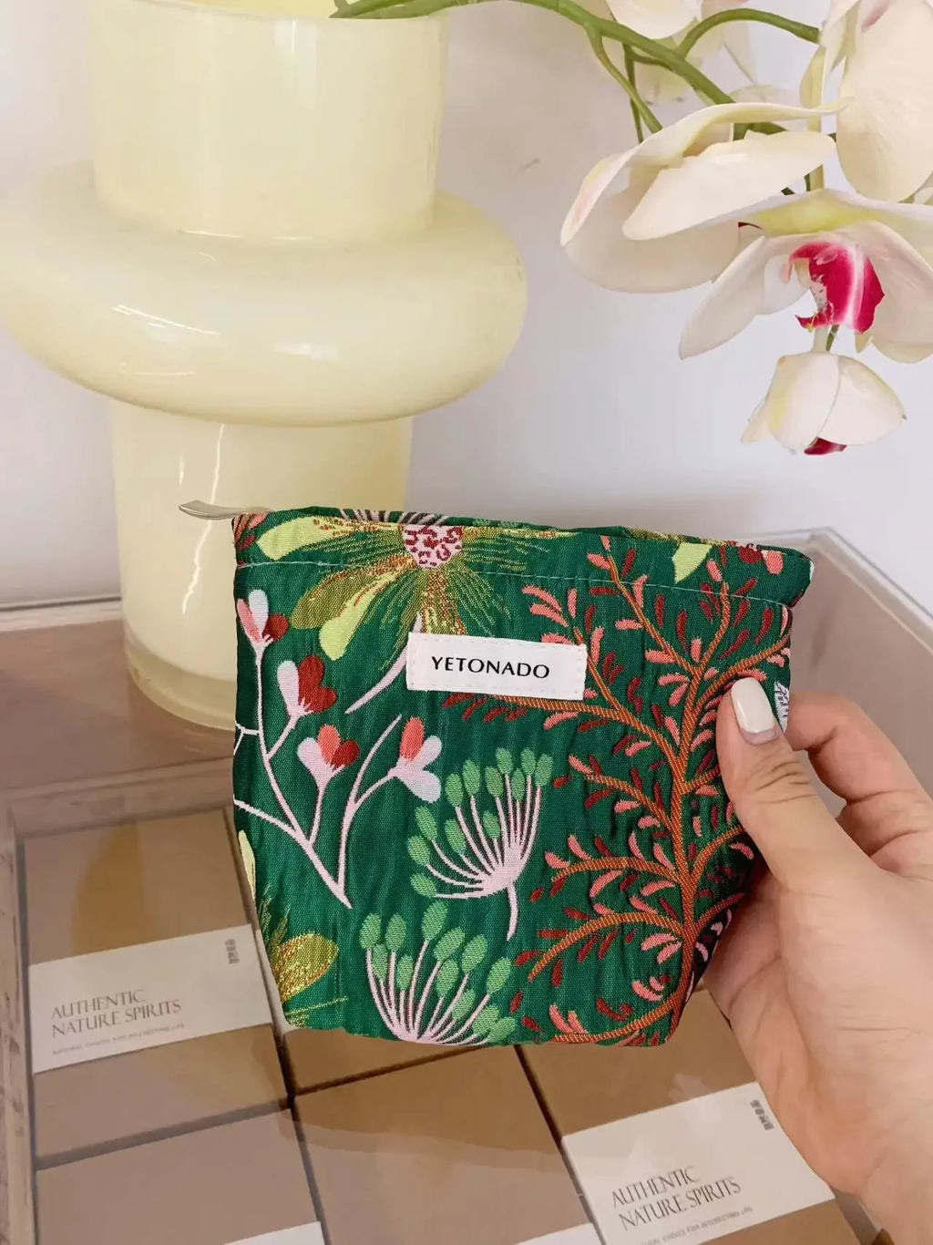 Trousse de Toilette Floral Rétro – Grande Capacité