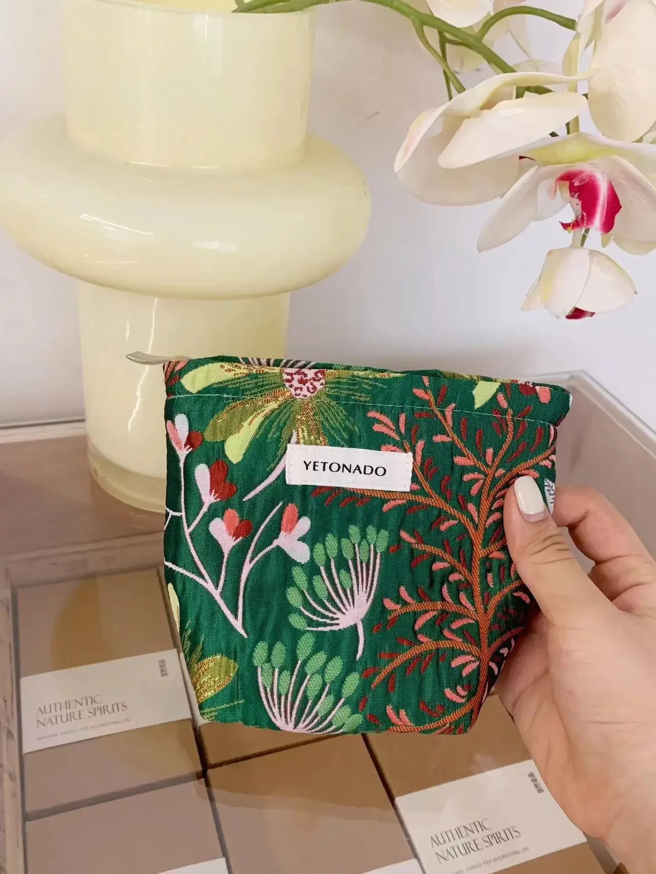 Trousse de Toilette Floral Rétro – Grande Capacité