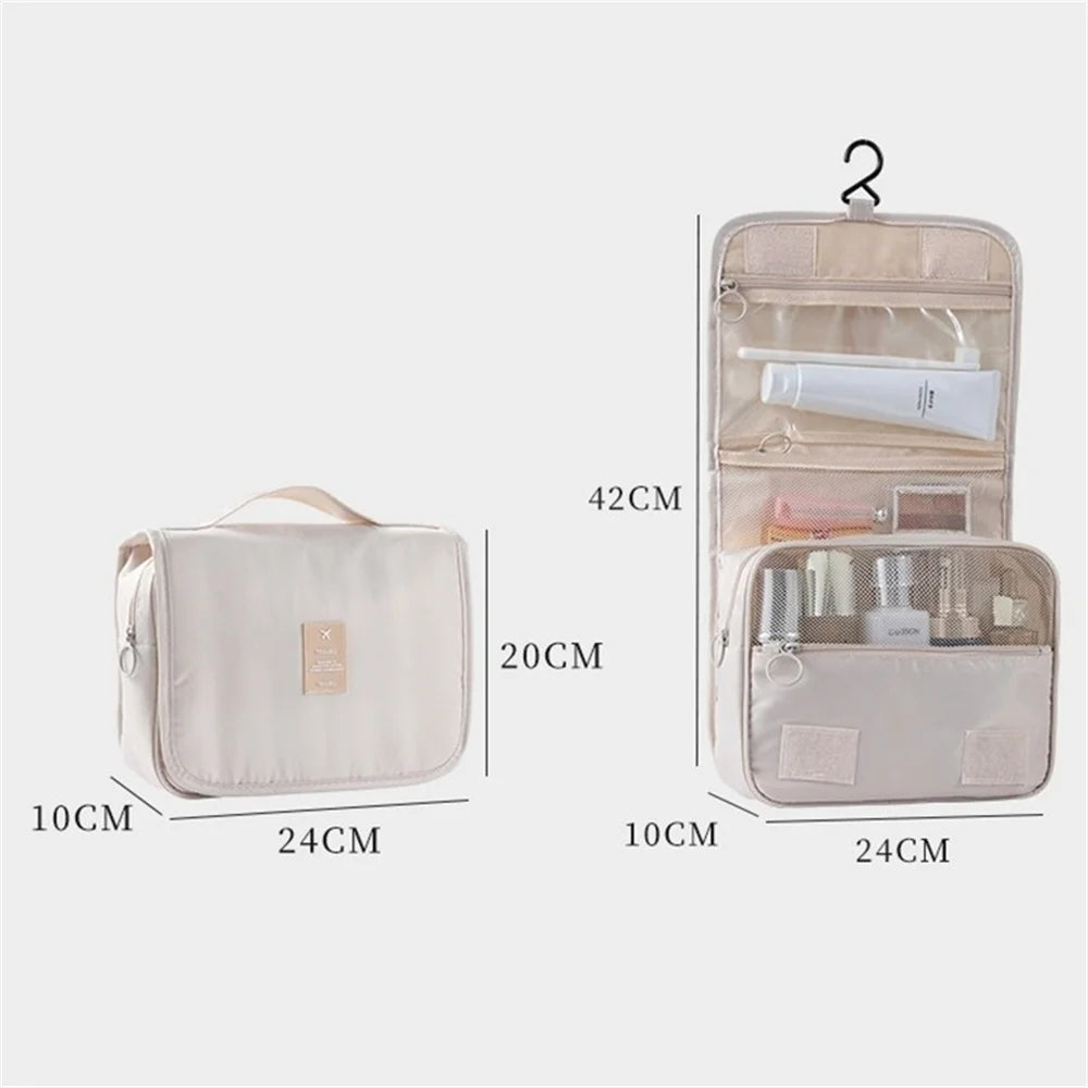 Trousse de toilette de voyage étanche avec crochet pour maquillage