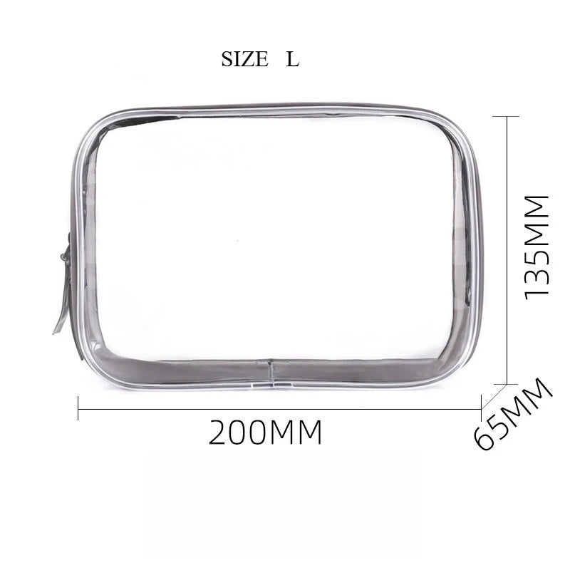 Trousse de Toilette PVC Transparente Étanche – Pochette Voyage Zip