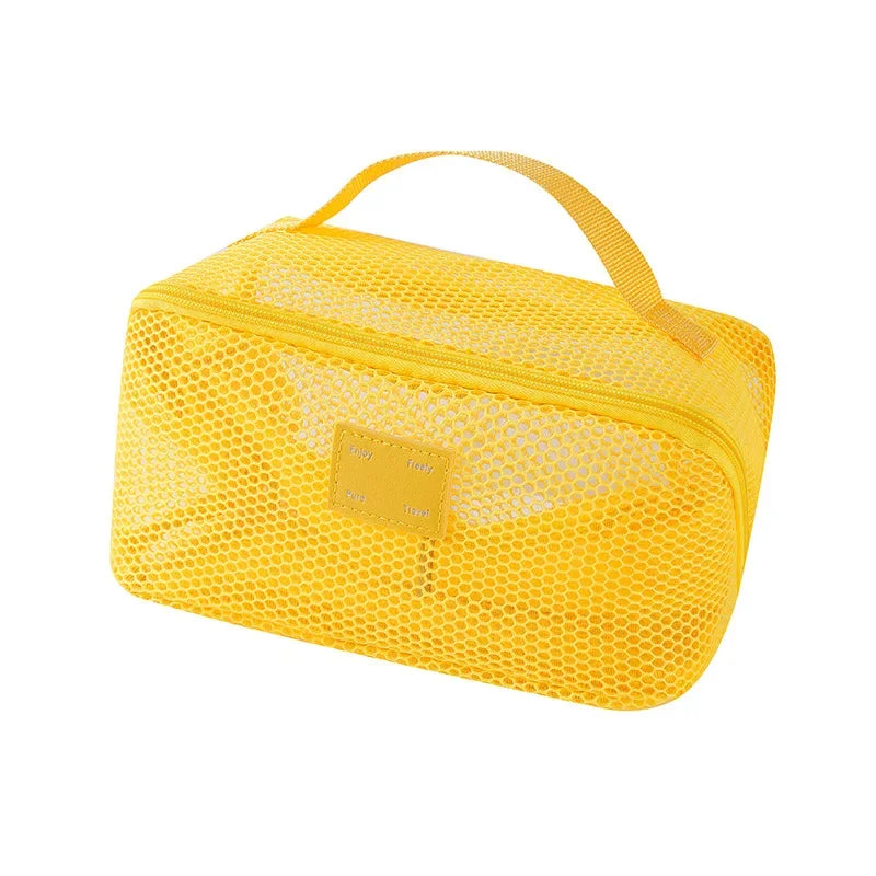 Trousse toilette mesh transparente – Grande capacité, Organisateur maquillage portable