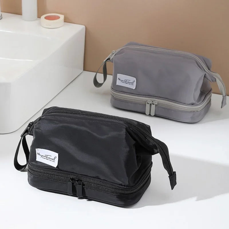 Trousse de toilette grande capacité – double compartiments et organisateur maquillage