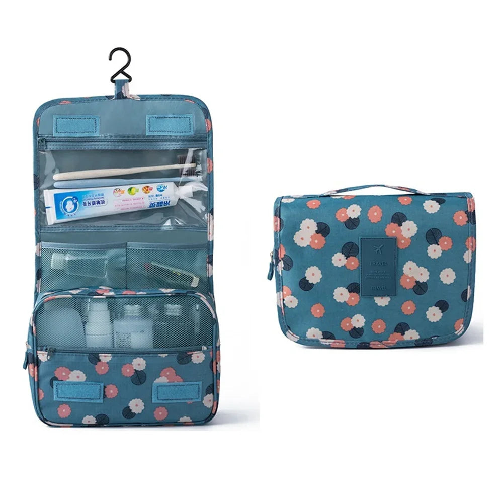 Trousse de toilette de voyage étanche avec crochet pour maquillage