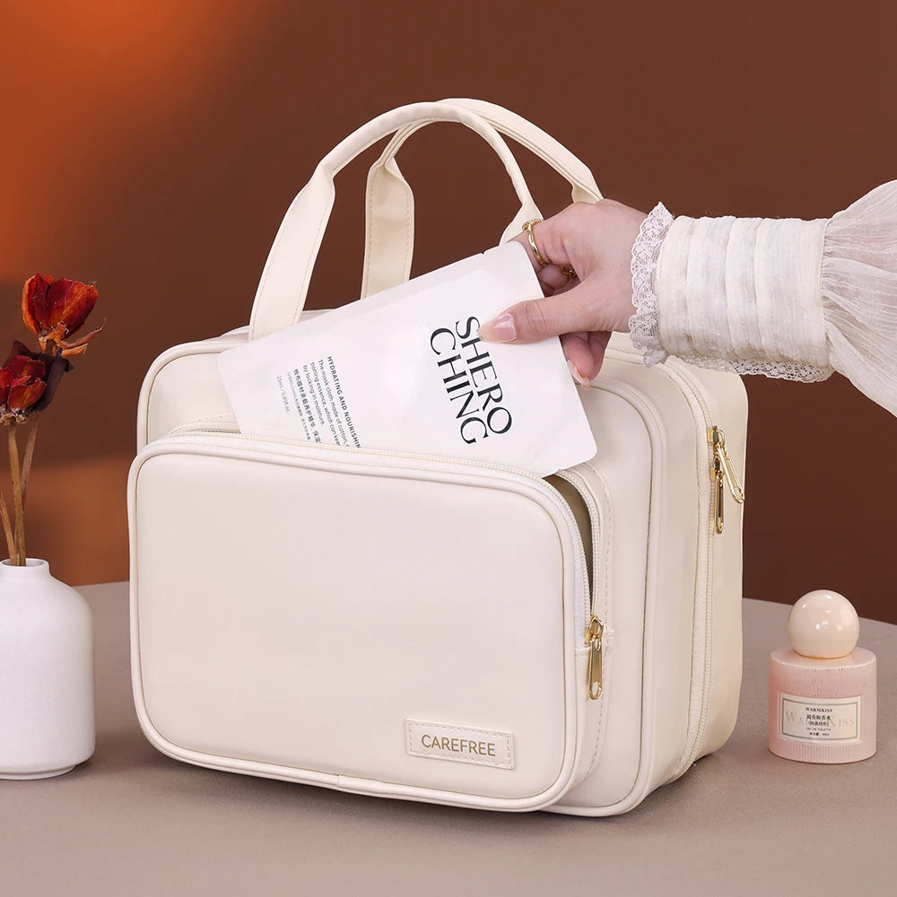 Trousse de toilette PU cuir – Grande capacité