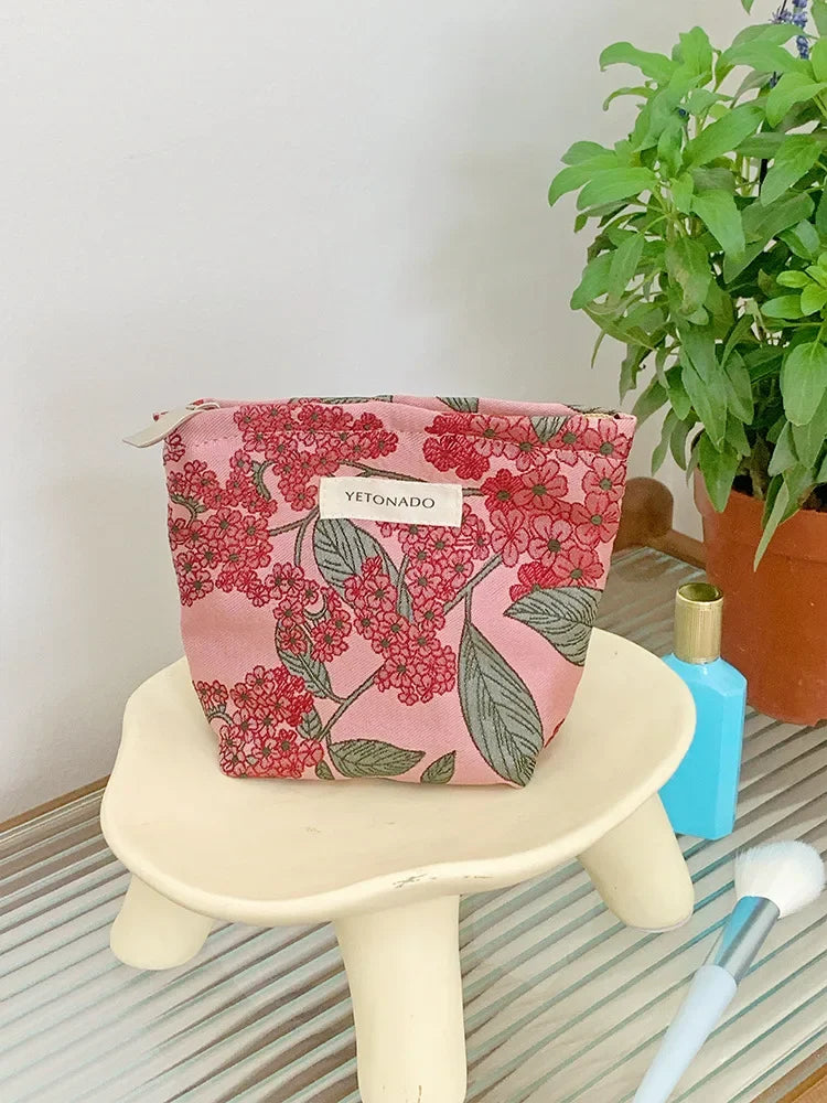 Trousse de Toilette Floral Rétro – Grande Capacité