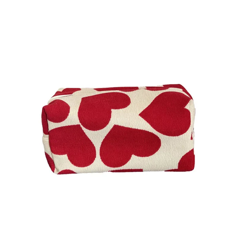 Trousse de Toilette Femme Grande Capacité – Cœur Imprimé