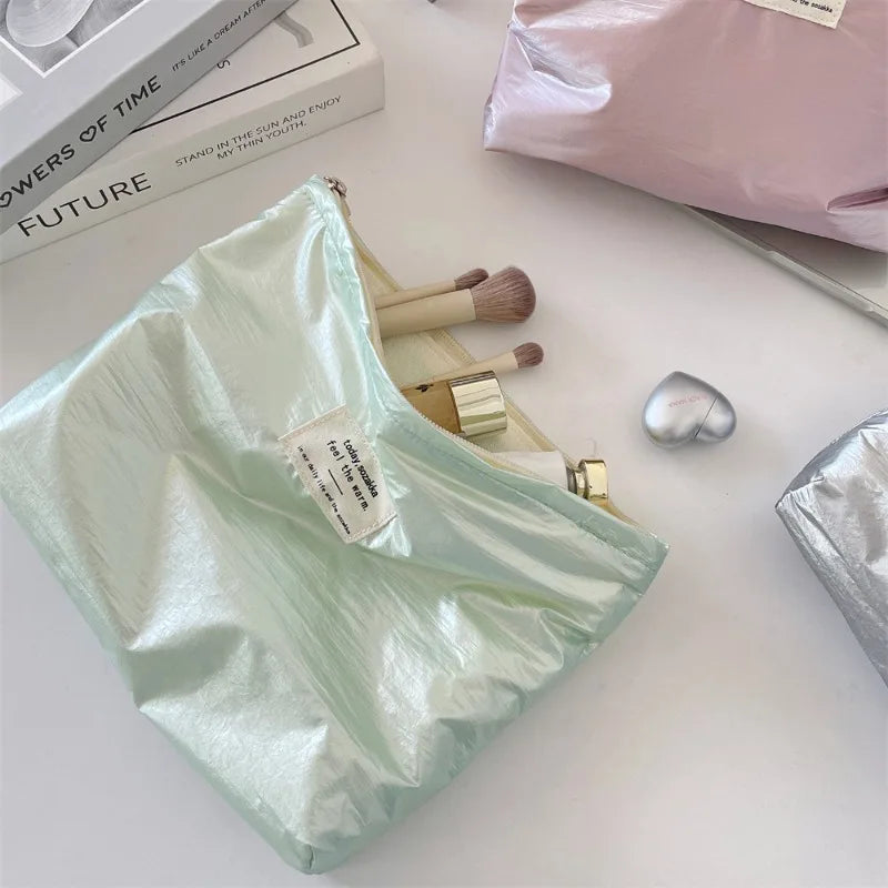 Trousse de Toilette Sequins Argentés – Pochette Portable